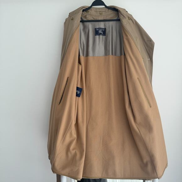 Burberry Vintage Trench Coat Men 44R Khaki Nova Check Wool Liner Belted Heritage - Picture 5 of 16